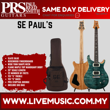 PRS SE Paul's Guitar Electric Guitar, Slate Blue