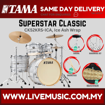 Tama Superstar Classic CK52KRS 5-Piece Drum Set With KDZS141620 Silent Cymbal Set - ( CK-52KRS )