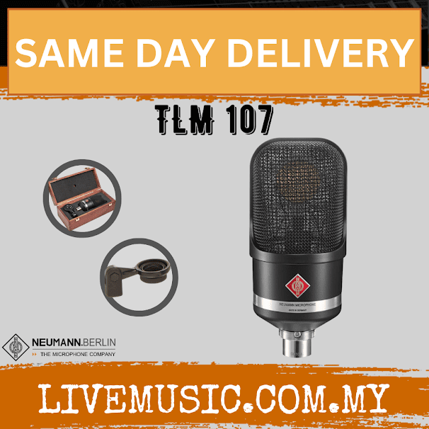 Neumann TLM 107 Studio Set Large-diaphragm Condenser Microphone - Matte Black/Nickle ( TLM107 / TLM-107 )