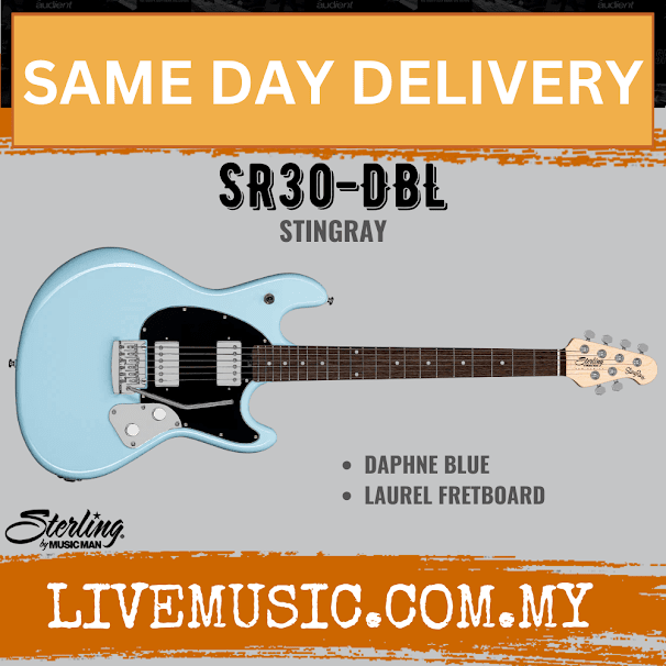 Sterling SR30 Stingray 6-String Electric Guitar Laurel Fretboard - Daphne Blue (SR-30/SR 30)