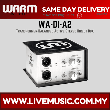 Warm Audio WA-DI-A2 Dual-Channel Active Direct Box — ( WA-DI-A2 WADIA2 )