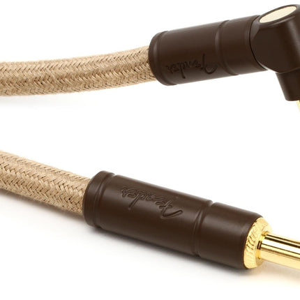 Fender Festival Hemp Angled Instrument Cable, 18.6ft, Pure Hemp - Natural
