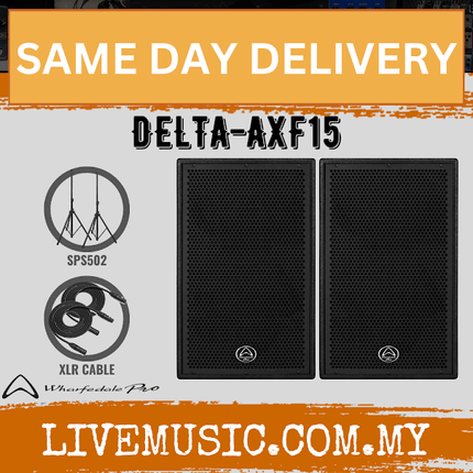 Wharfedale DELTA-AXF15 Active Speaker With Speaker Stand And Cables- Pair (DELTAAXF15/DELTA AXF15)