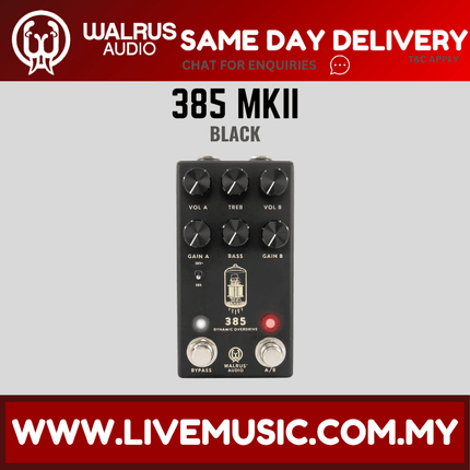 Walrus Audio 385 Overdrive MKII Guitar Effects Pedal, Black