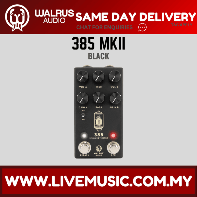 Walrus Audio 385 Overdrive MKII Guitar Effects Pedal, Black