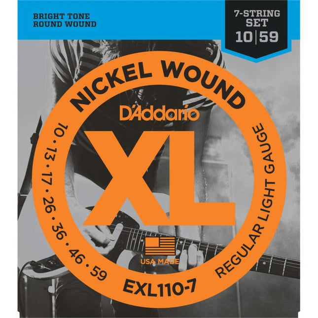 D'Addario EXL110-7 - Nickel Wound Electric Strings, 7-String, Regular Light (10-59)(DAddario/EXL110)