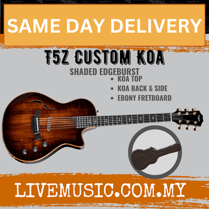 Taylor T5z Custom Electric Guitar w/Case, Koa Shaded Edgeburst