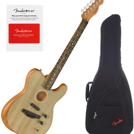 Fender American Acoustasonic Telecaster Guitar Ebony Fretboard with Bag - Sonic Gray
