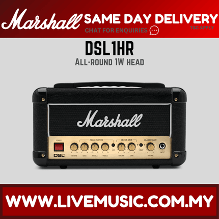 Marshall DSL1HR - 1 Watt Tube Head Guitar Amplifier (DSL1/DSL1-HR)