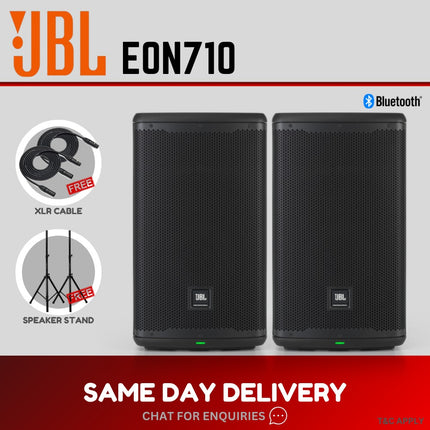 JBL EON710 1300W 10" Powered Speaker With Speaker Stand And Cable - Each / Pair ( EON 710 )