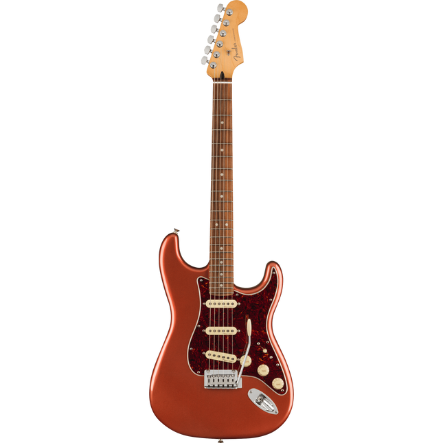 Fender Player Plus Stratocaster Electric Guitar, Pau Ferro Fretboard - Aged Candy Apple Red