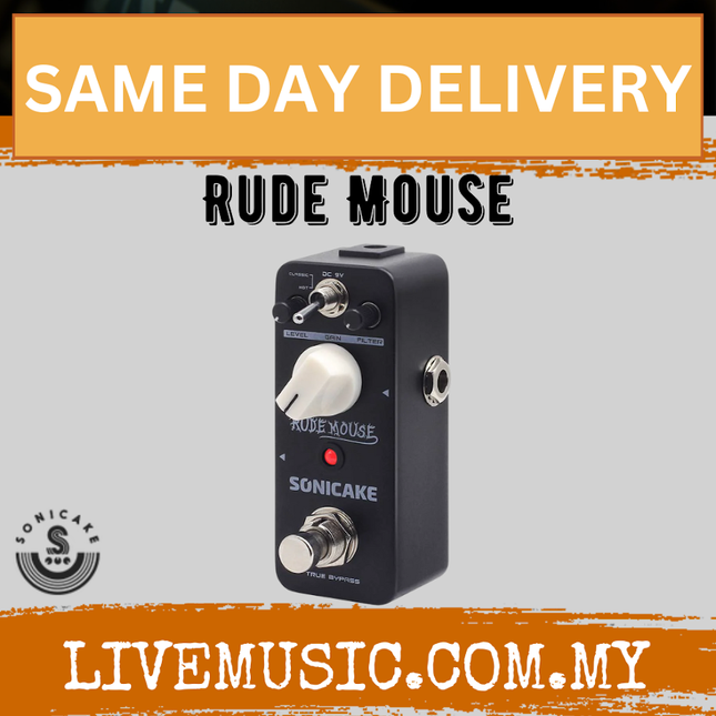 Sonicake Rude QSS-18 Mouse True Bypass Underground Overdrive Rock Distortion Fuzz Guitar Effects Pedal ( QSS18 QSS 18 )