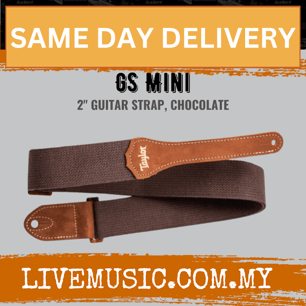 Taylor GS Mini Cotton 2Inch Guitar Strap, Chocolate Brown