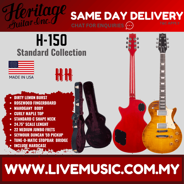 Heritage Standard Collection H-150 Electric Guitar with Case, Dirty Lemon Burst ( H150 / H 150 )
