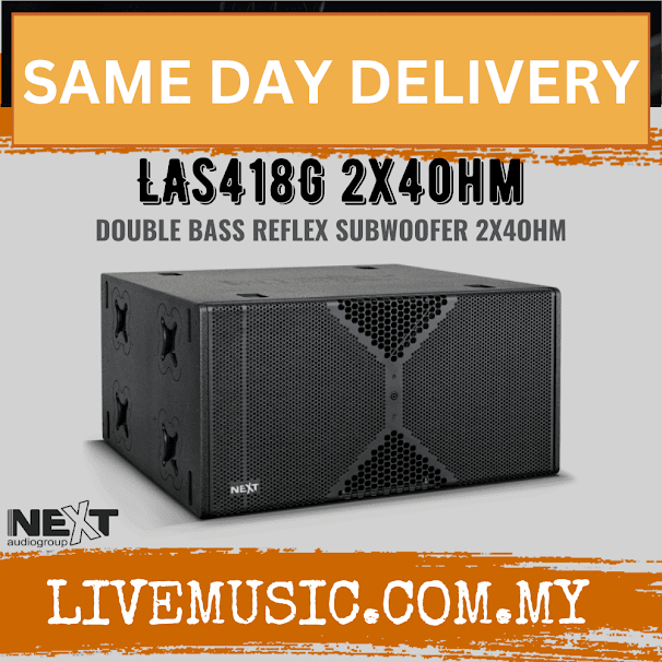 Next Audio LAS418G 2X4OHM Double Bass Reflex Subwoofer ( LAS418G-2X4OHM / LAS418G2X4OHM )