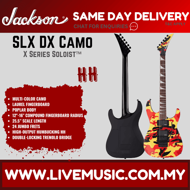 Jackson X Series Soloist SLX DX Camo Electric Guitar, Laurel FB, Multi-Color Camo