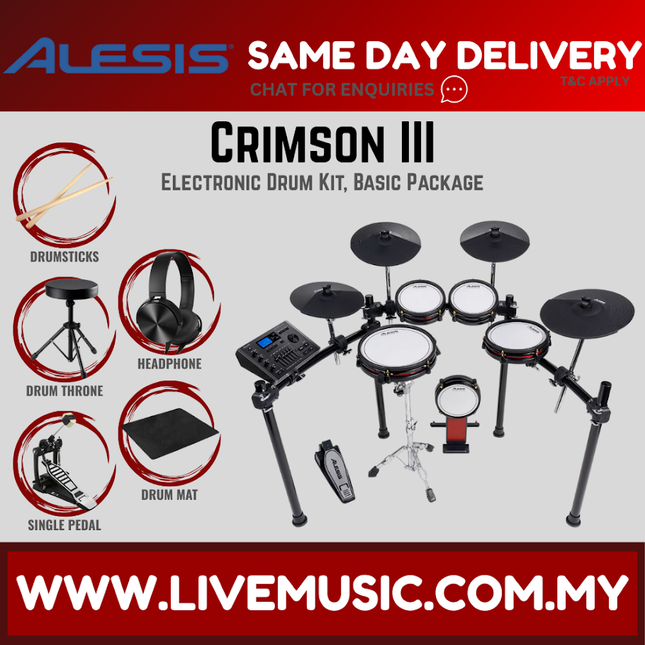 Alesis Crimson III Electronic Drum Kit With Mesh Heads ( Crimson 3 Crimson3 CrimsonIII )