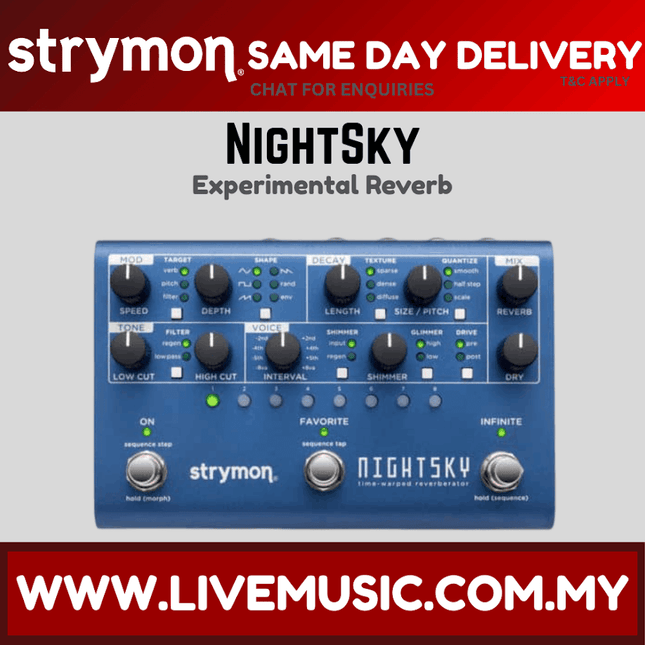 Strymon NightSky Reverb Guitar Effects Pedal