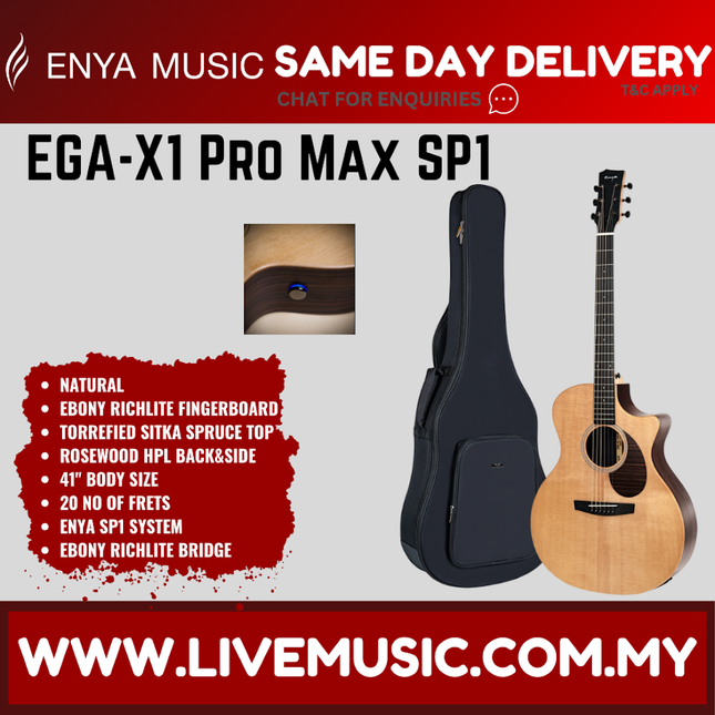ENYA EGA-X1 PRO MAX SP1 41" Acoustic Guitar - Natural ( EGAX1PROMAXSP1 EGAX1 )