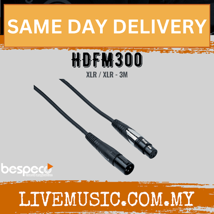 Bespeco HDFM300 Silos HD Series Microphone Cable XLR to XLR 3M ( HDFM-300 )
