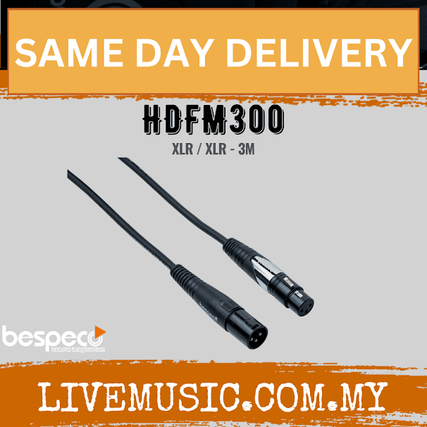 Bespeco HDFM300 Silos HD Series Microphone Cable XLR to XLR 3M ( HDFM-300 )