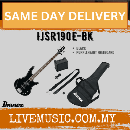 Ibanez IJSR190E Electric Bass Guitar Jumpstart Pack -  Black
