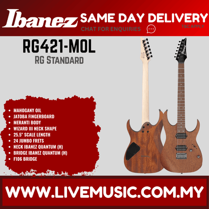 Ibanez RG421 Solid Body Electric Guitar - Mahogany Oil ( RG421-MOL )
