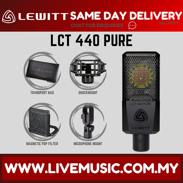 Lewitt LCT 440 Pure Single-Pattern, Large-Diaphragm Condenser Microphone (LCT-440 PURE/LCT440 PURE)