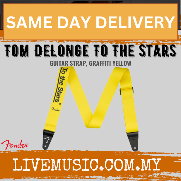 Fender Tom DeLonge To The Stars Guitar Strap, Graffiti Yellow