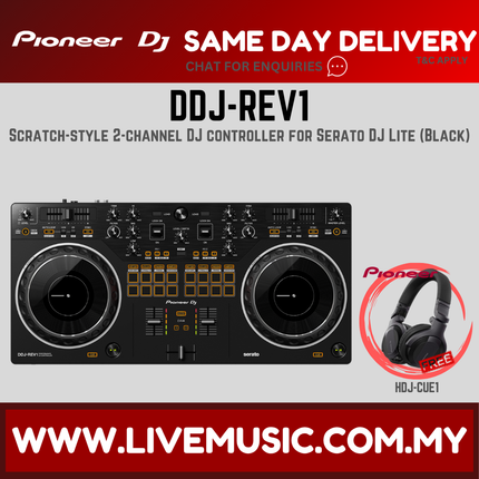 Pioneer DJ DDJ-REV1 2-deck Serato DJ Controller With Monitor Speaker And Bag - Black ( DDJREV1 / DDJ REV1 )