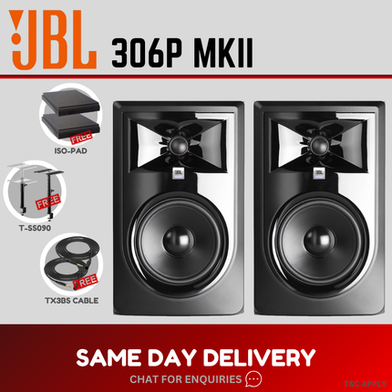 JBL LSR306P MKII Powered 6 Inch Two-Way Studio Monitor - Pair