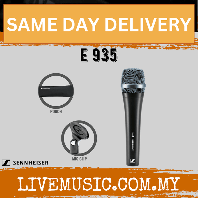 Sennheiser E 935 Cardioid Dynamic Vocal Microphone with FREE Mic Cable (E935/E-935)