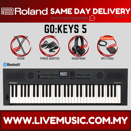 Roland GO:KEYS 5 61-Key Music Creation Keyboard With Adapter - Black ( GO-61K / GO-KEYS5 / GOKEYS5 / GOKEYS )