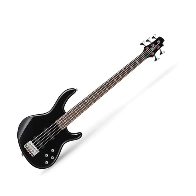 Cort Action Bass V Plus 5-Strings Bass Guitar Jatoba Fretboard with Bag - Black (Action/V Plus)
