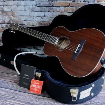 Fender PM-TE Travel All-Mahogany Acoustic Guitar with Case - Natural