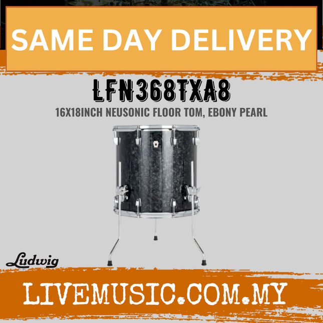 Ludwig LFN368TXA8 16x18inch Neusonic Floor Tom, Ebony Pearl