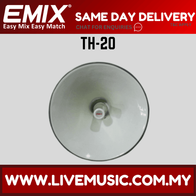 20-inch horn speaker driver with EMIX label, round front grille