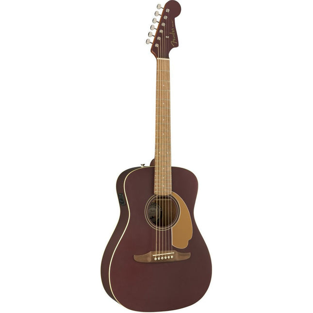 Fender California Malibu Player Small-Bodied Acoustic Guitar, Walnut FB, Burgundy Satin