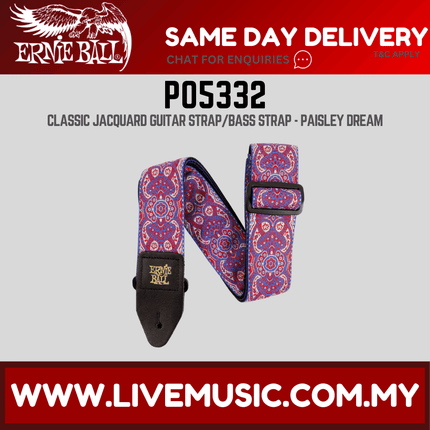 Ernie Ball 5332 Jacquard Guitar Strap, Paisley Dream