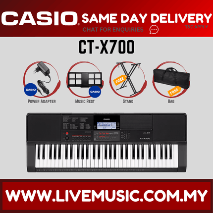 Casio CT-X700 61-Keys Keyboard with Keyboard Stand, Piano Bench & Headphone ( CTX700 / CTX-700 )