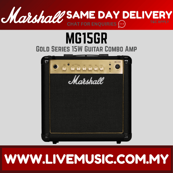 Marshall MG15GR - 15 Watt 1x8" Guitar Amplifier with Reverb (MG15/MG15G/MG15-GR)