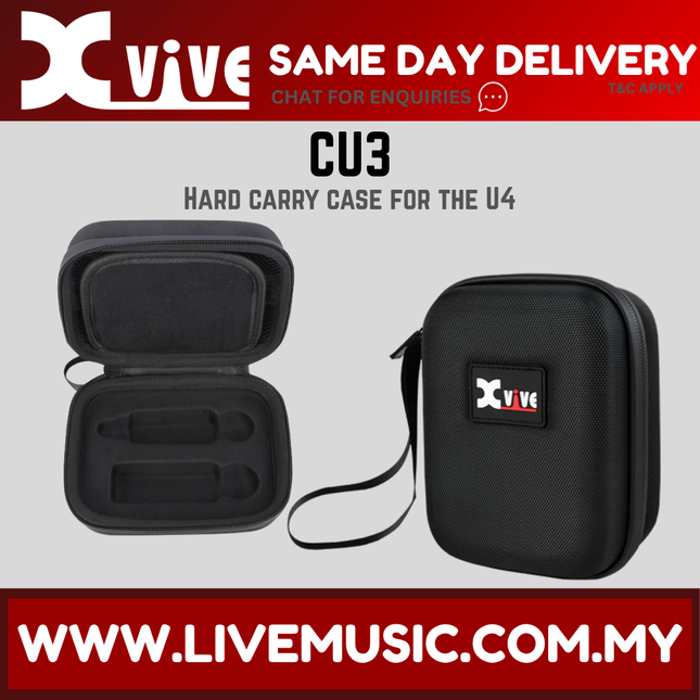 Xvive Audio CU3 Hard Case EVA Shell Travel Pouch for U3 and U3C Wireless Microphone Systems ( CU-3 / CU 3 )