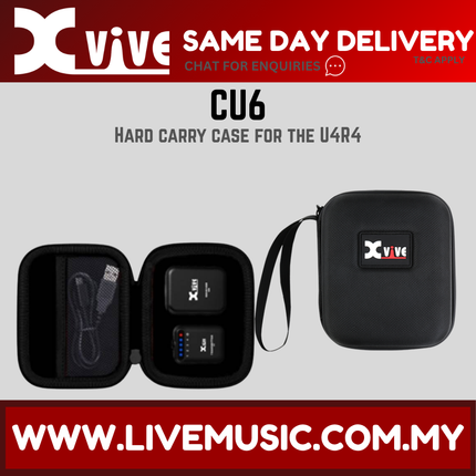 Xvive Audio CU6 Hard Case EVA Shell Travel Pouch Mic For U6 Compact Wireless Microphone System ( CU-6 / CU 6 )