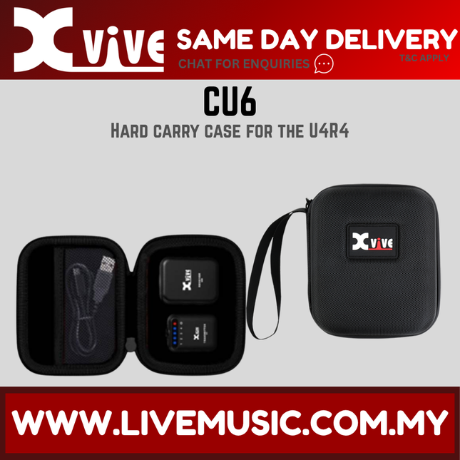 Xvive Audio CU6 Hard Case EVA Shell Travel Pouch Mic For U6 Compact Wireless Microphone System ( CU-6 / CU 6 )