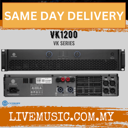 Crown VK1200 Reliable, Easy-to-Use Amplifier for Nightlife Applications ( VK 1200 / VK-1200 )