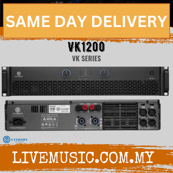 Crown VK1200 Reliable, Easy-to-Use Amplifier for Nightlife Applications ( VK 1200 / VK-1200 )