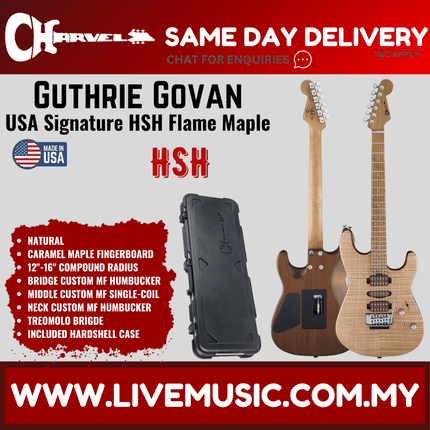 Charvel Guthrie Govan Signature HSH Flame Maple Electric Guitar, Caramelized Flame Maple FB, Natural
