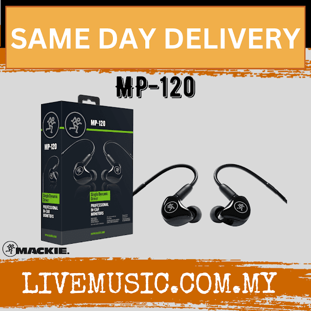 Mackie MP-120 Single Dynamic Driver Professional In-ear Monitors (MP120/MP 120)