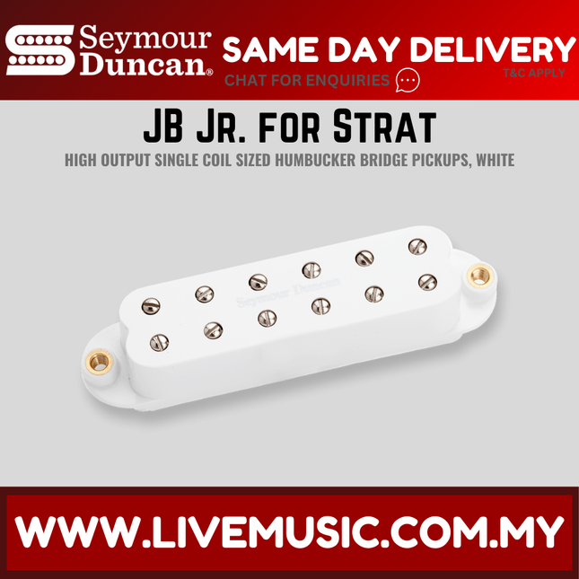 Seymour Duncan SJBJ-1B - JB Jr. Strat Humbucker Bridge Pickup, White (SJBJ1B)