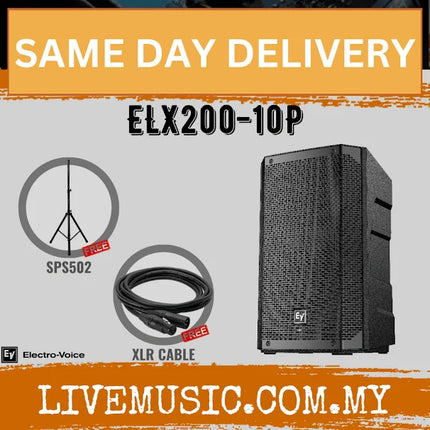 EV Electro-Voice ELX200-10P 1200W 10" Powered Speaker With Speaker Stand And Cable - Each / Pair ( ELX200 10P / ELX20010P )